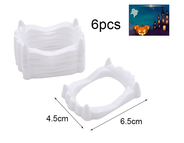 Dientes de vampiro x6 unidades 