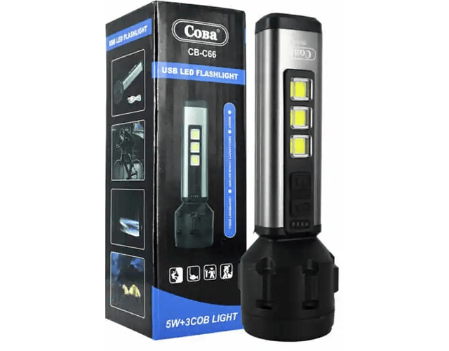 LINTERNA METÁLICA DE MANO RECARGABLE