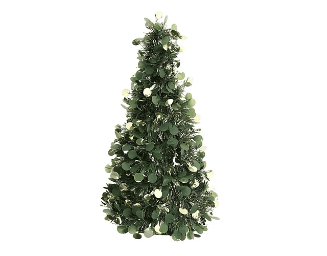 MINI ARBOLITO DECORACIÓN VERDE LENTEJUELAS 26CM