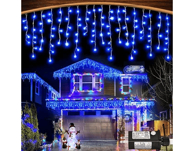 Cascada eléctrica  579 led 8 metros azul 
