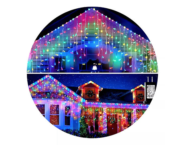 Cascada eléctrica  579 led 8 metros multicolor 