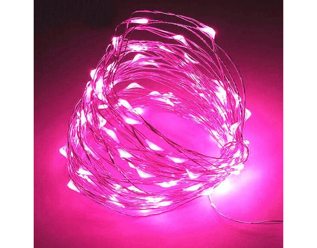 Carrete 500led - 50 metros luces led hada ROSADO 