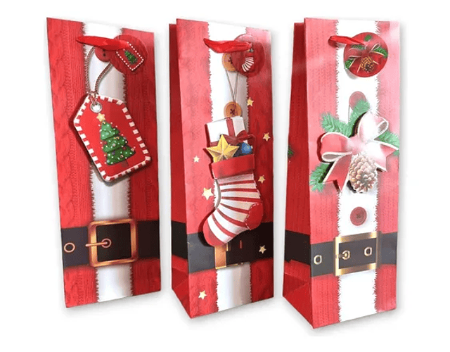 Bolsa Botella Navideña 