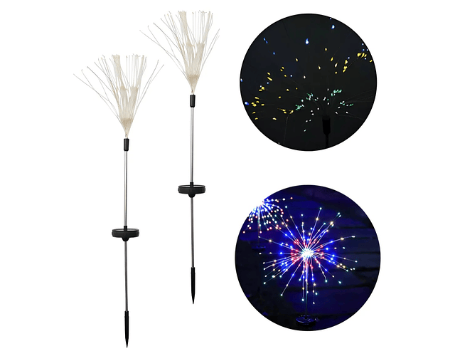 Pack 2 fuegos artificiales solares con estaca