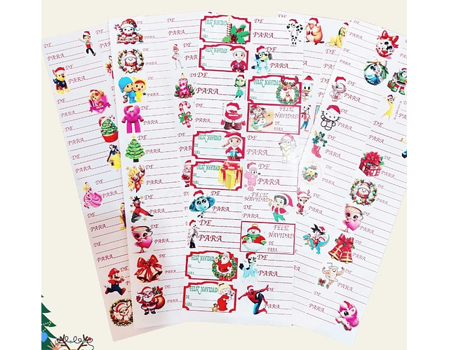 Set tarjetas adhesivas navideñas 