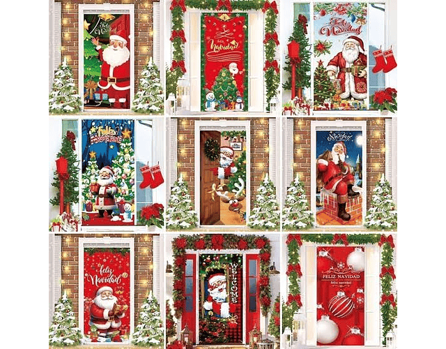 Funda de puerta navideña 