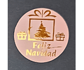 Sticker Feliz navidad Rosado
