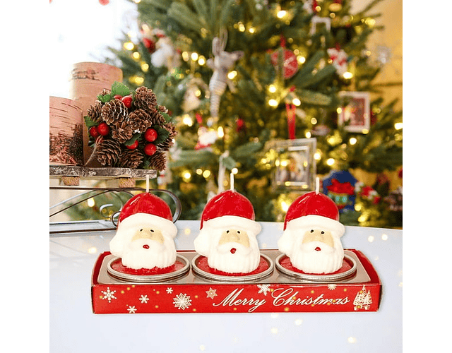 Trio de velas navideñas