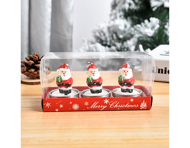Trio de velas navideñas