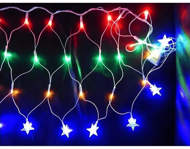 Cenefa electrica punta estrella multicolor 5metros 