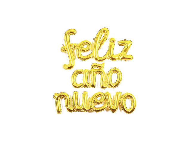 Globo feliz año nuevo dorado