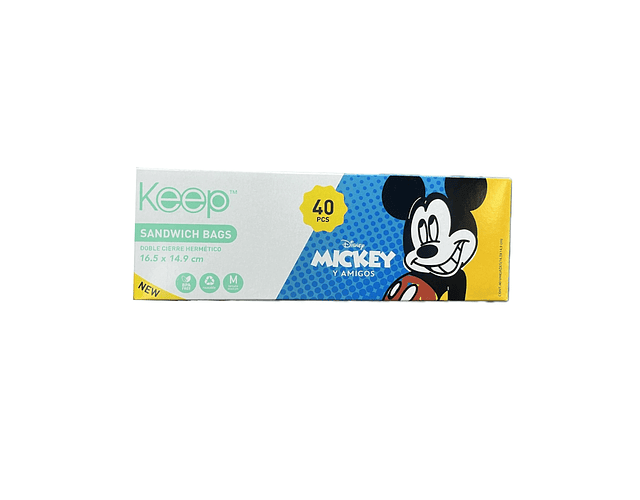 Bolsa Sandwich Mickey y sus amigos 40 uni Keep