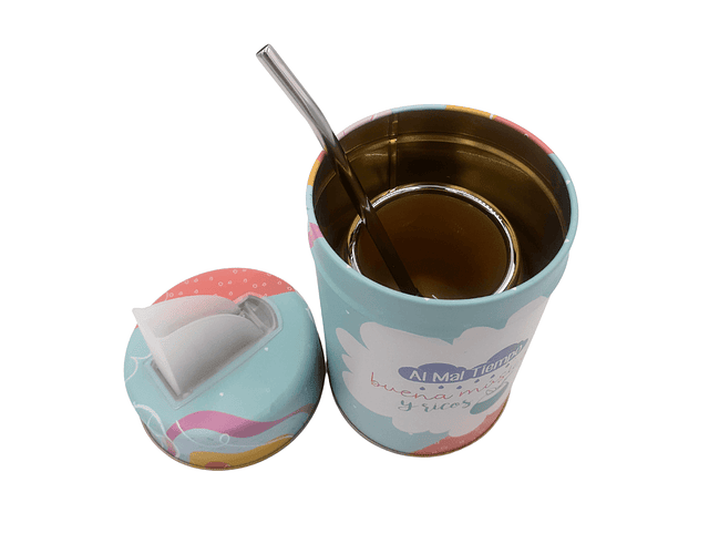 Mate + bombilla + contenedor de hierba