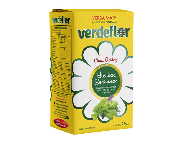 Yerba mate Verdeflor Hierbas Serranas 250 g