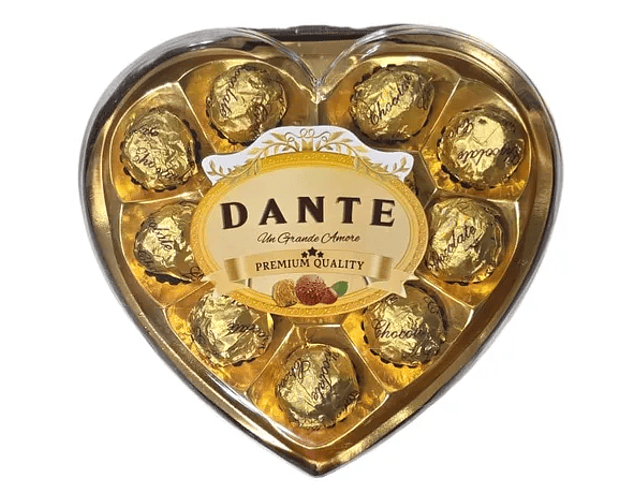 Caja acrílica forma corazón 12 bombones 