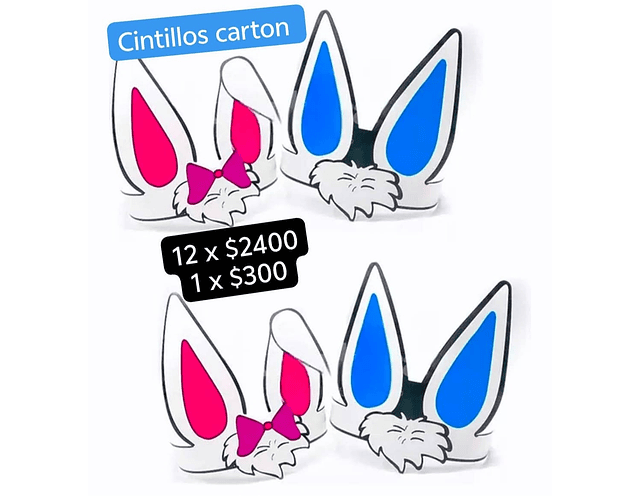 Docena cintillo conejito de carton