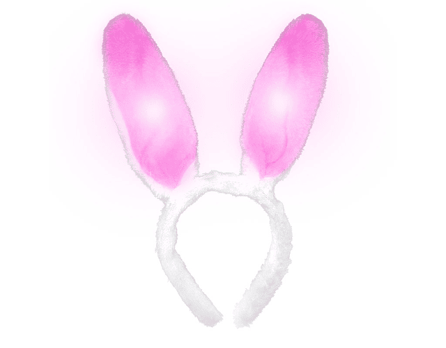 Orejas conejo luces led rosado 