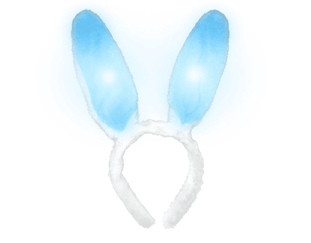 Orejas conejo luces led celeste 