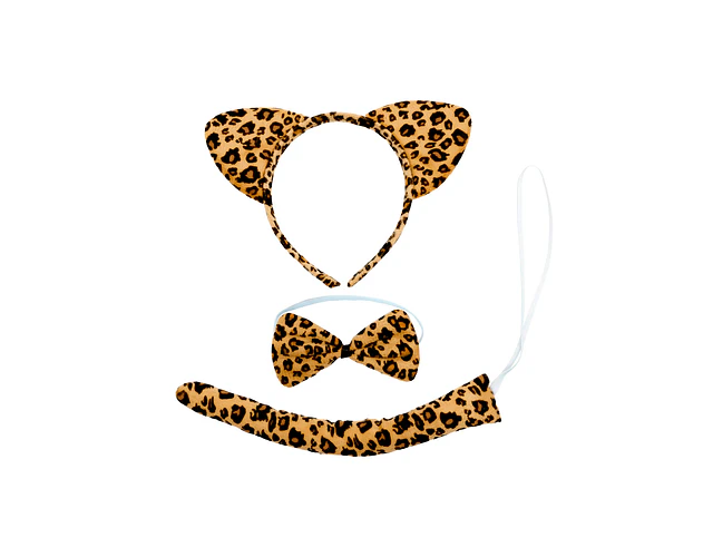Set Animal 3 Piezas leopardo cafe