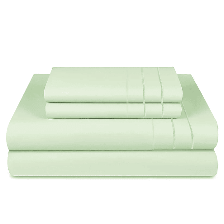 Sábana Menta 1800 King 2 Piezas + Mix Fundas 1