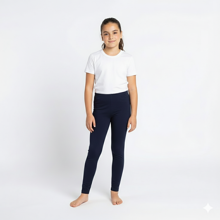 Pack Escolar de 2 Calzas Largas de Algodón para Niñas 2