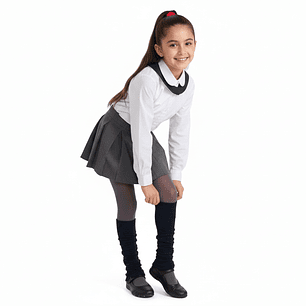 Pack 2 Polainas Escolares de Lana Gris para Niña