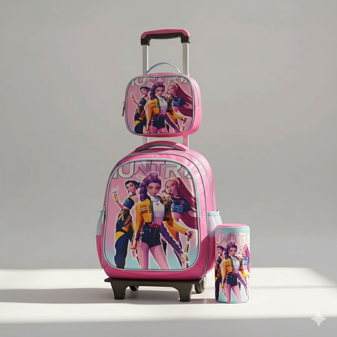 Pack Escolar 3 en 1 Guerreras K-Pop con Ruedas 1