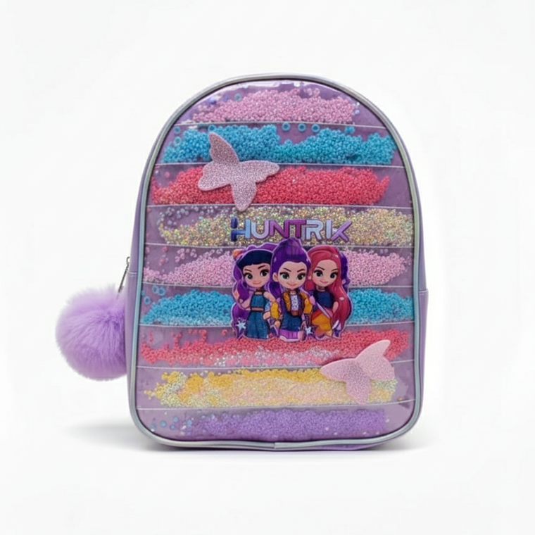 Mochila Infantil Huntrix Corazon Gliter 11