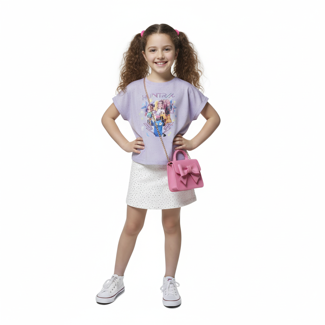 Polera Infantil Huntrix Star Manga Volante 1