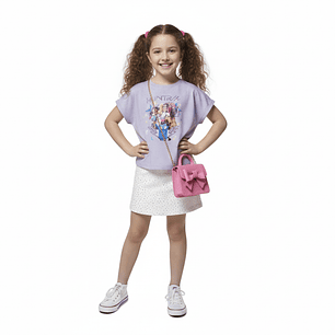 Polera Infantil Huntrix Star Manga Volante