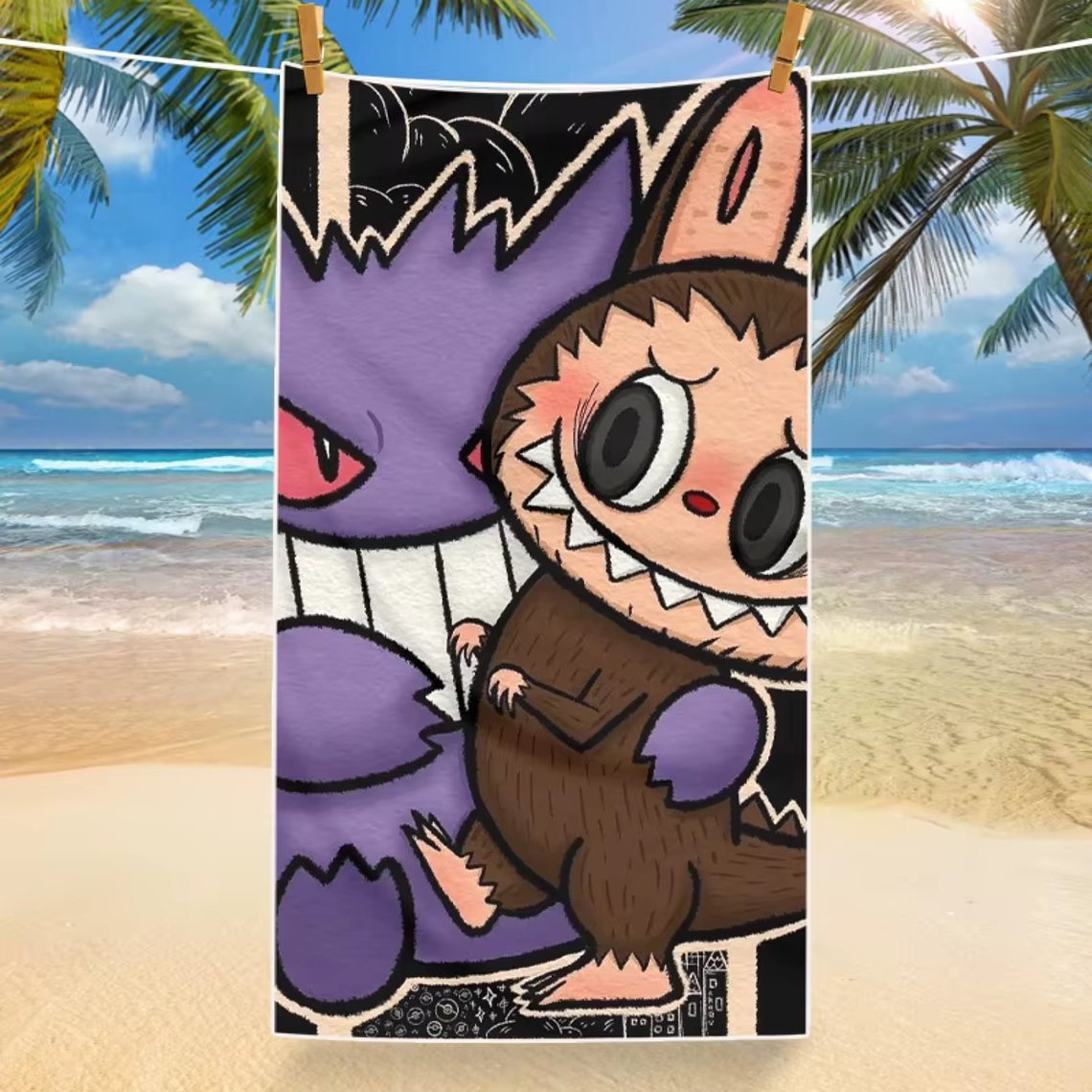 Toalla Playa Infantil 70x140 cm Labubu  9