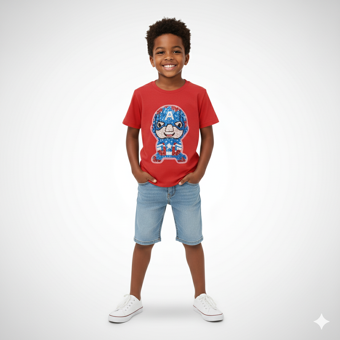 Polera Infantil “Hero Spark” con Lentejuelas y Luces LED 1