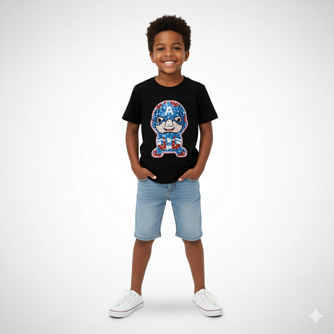 Polera Infantil “Hero Spark” con Lentejuelas y Luces LED 2