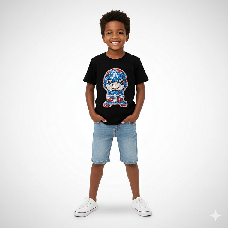 Polera Infantil “Hero Spark” con Lentejuelas y Luces LED 2