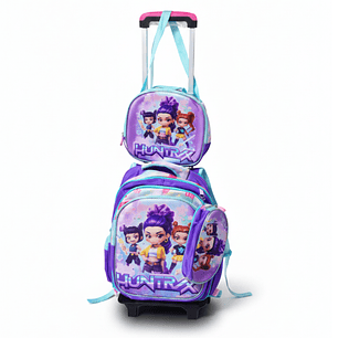 Pack Escolar 3 en 1 Guerreras K-Pop con Ruedas