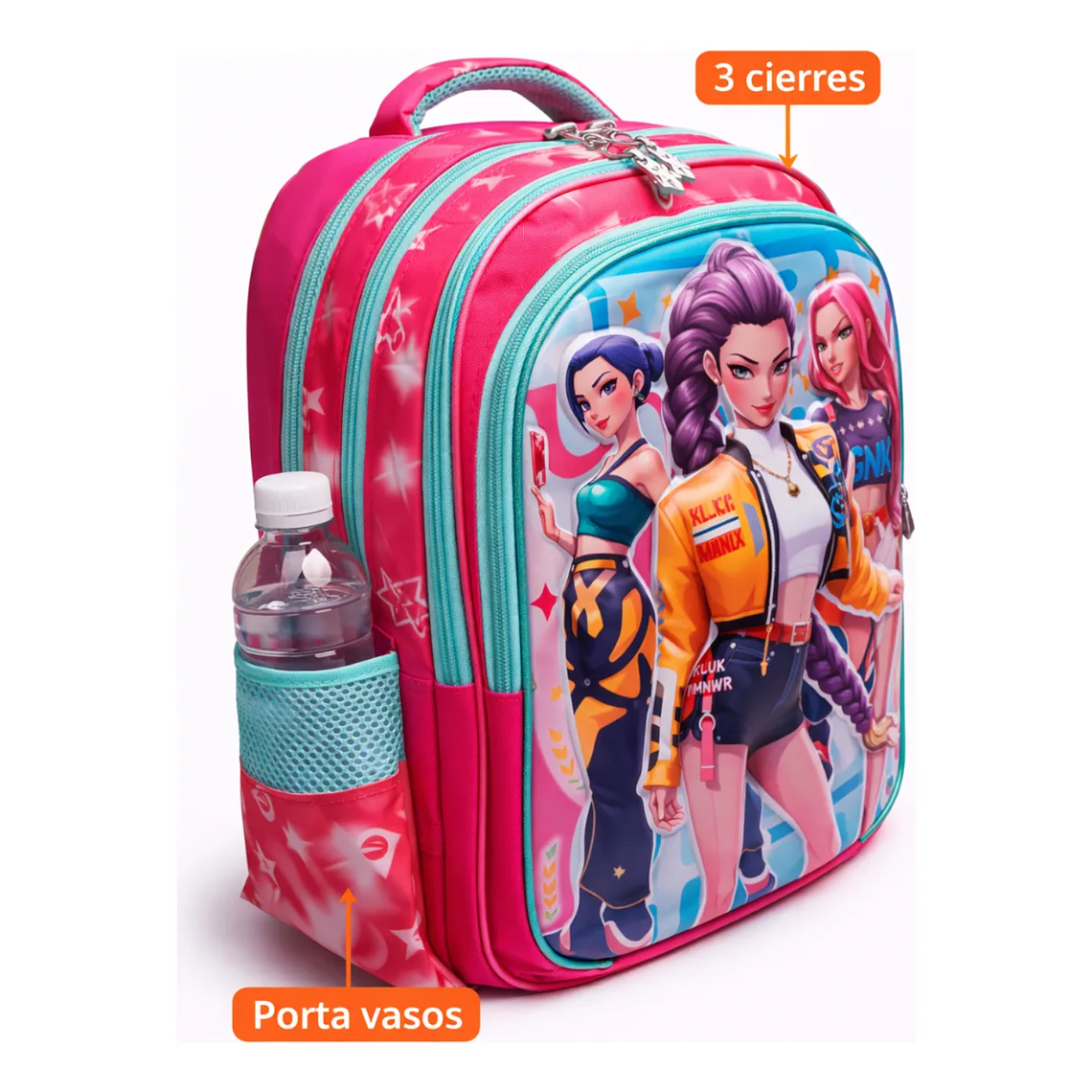 Mochila Escolar Guerreras K-Pop para Niñas 7