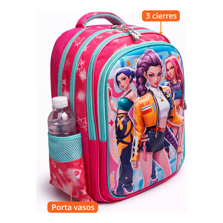Mochila Escolar Guerreras K-Pop para Niñas 7