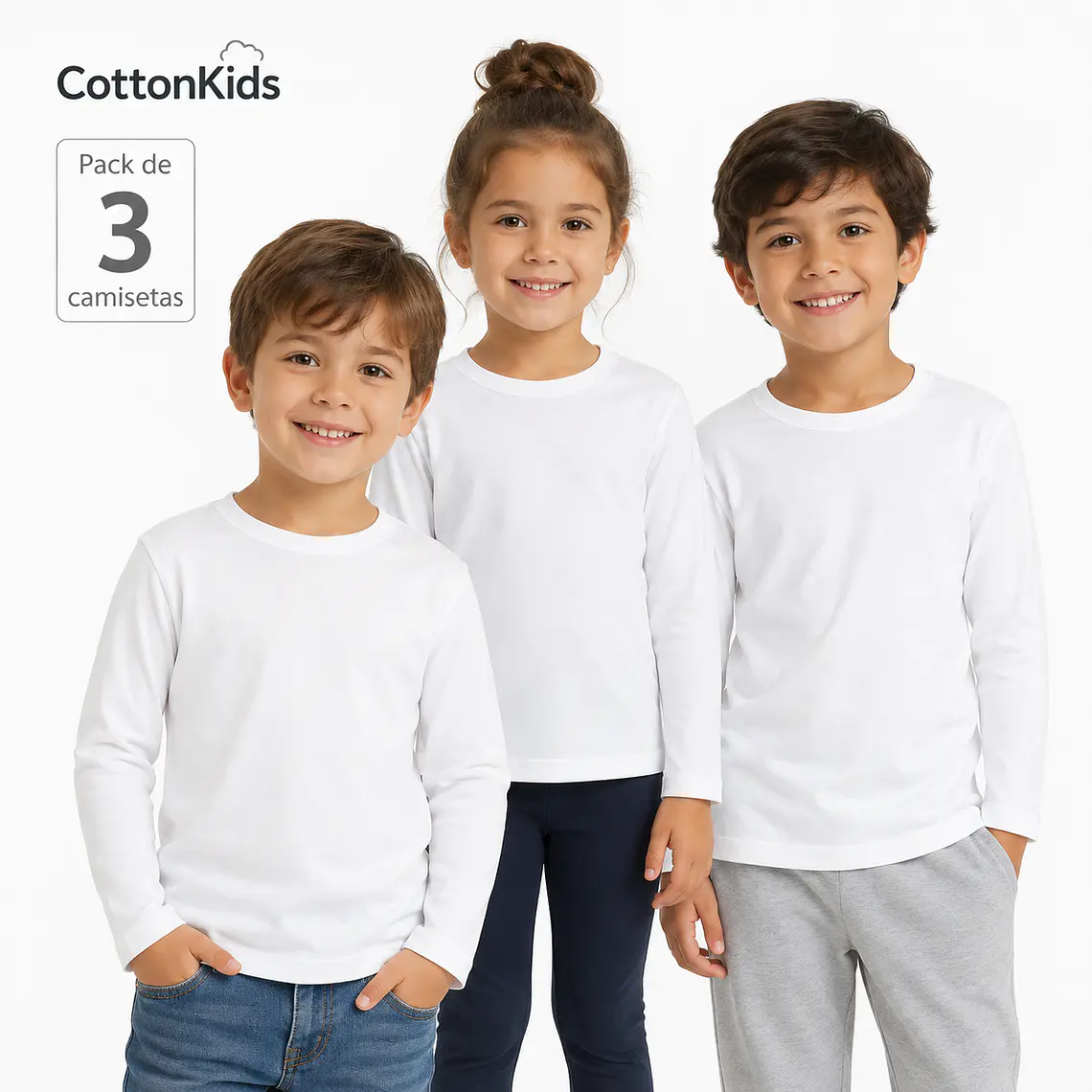 Pack 3 Camisetas de Algodón Infantil 1