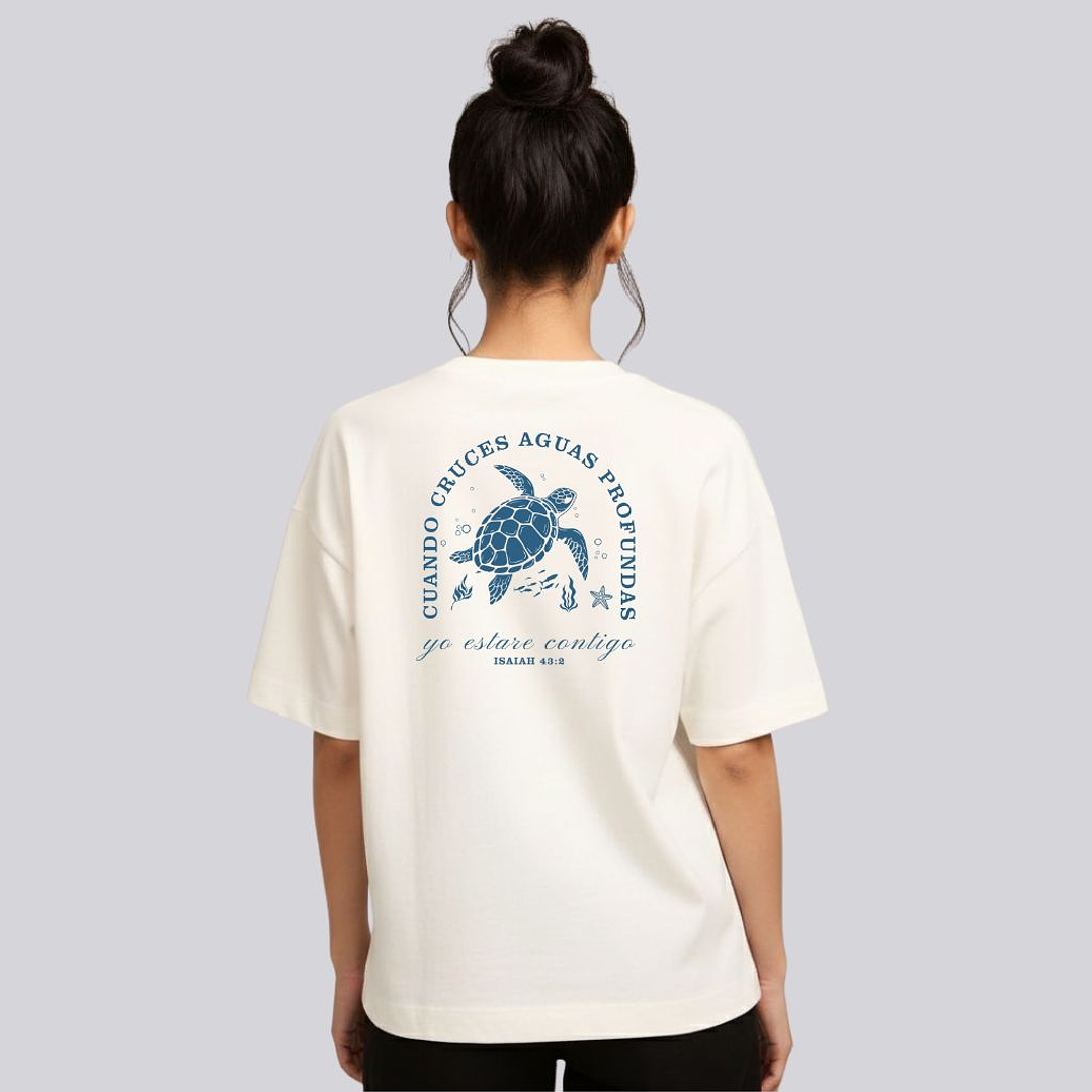 Camiseta Oversized Cuando Cruces Aguas Profundas 8