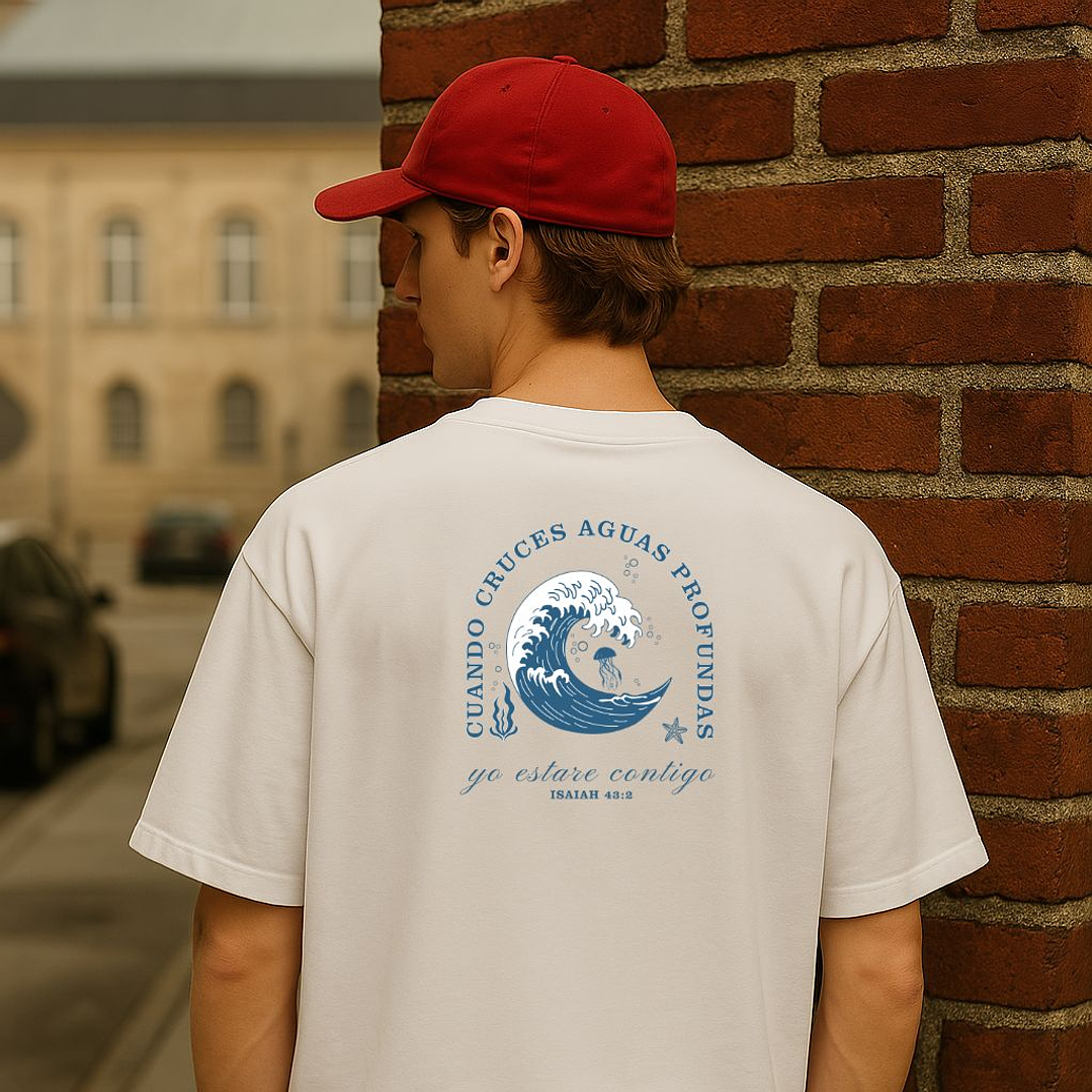 Camiseta Oversized Cuando Cruces Aguas Profundas 16