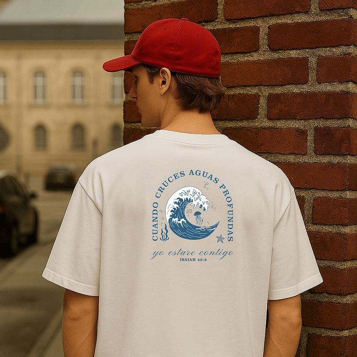 Camiseta Oversized Cuando Cruces Aguas Profundas 16