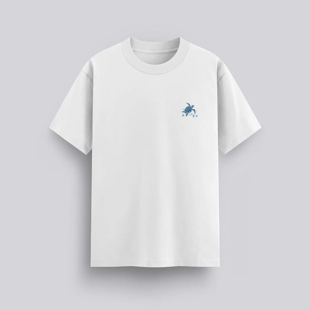 Camiseta Oversized Cuando Cruces Aguas Profundas Isaiah 43:2 Tortuga 1