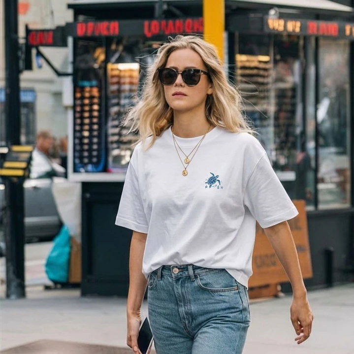 Camiseta Oversized Cuando Cruces Aguas Profundas Isaiah 43:2 Tortuga 3
