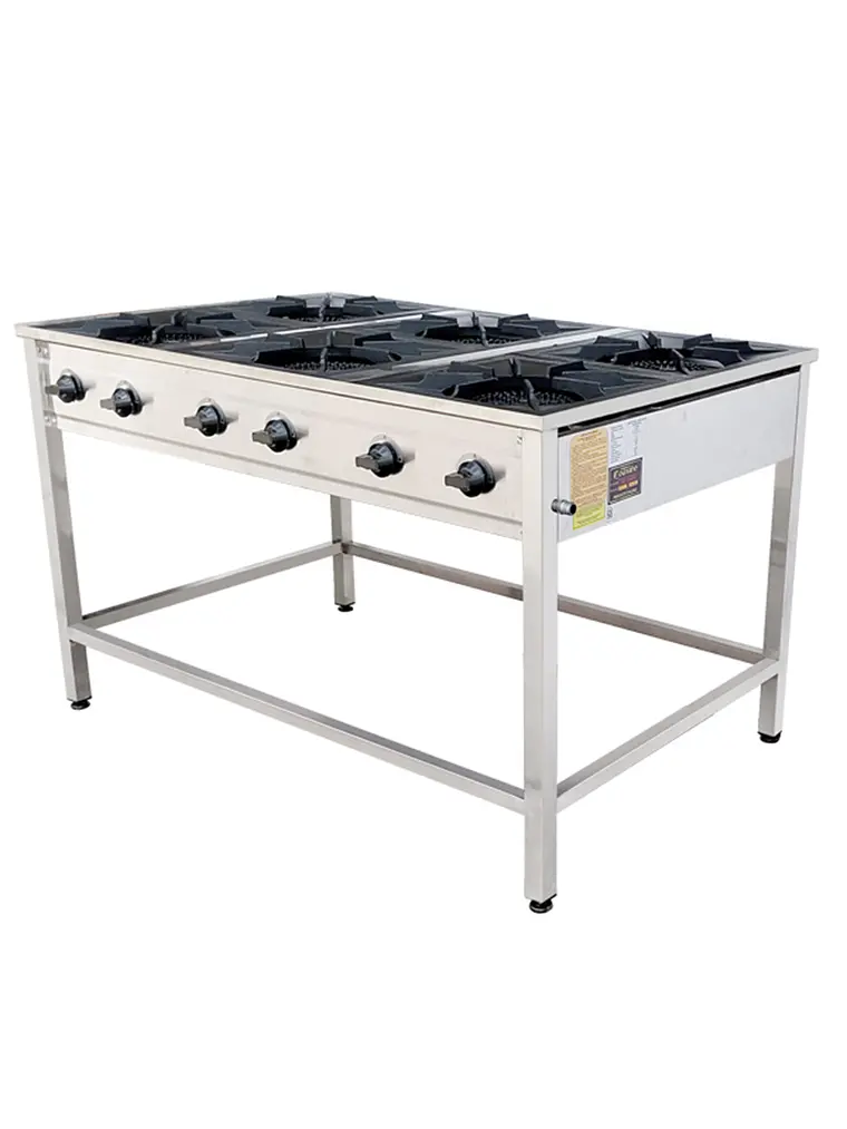 Anafe a Gas 6 Platos con Parrillas de Fierro Fundido 43×43 cm Cousiño 1