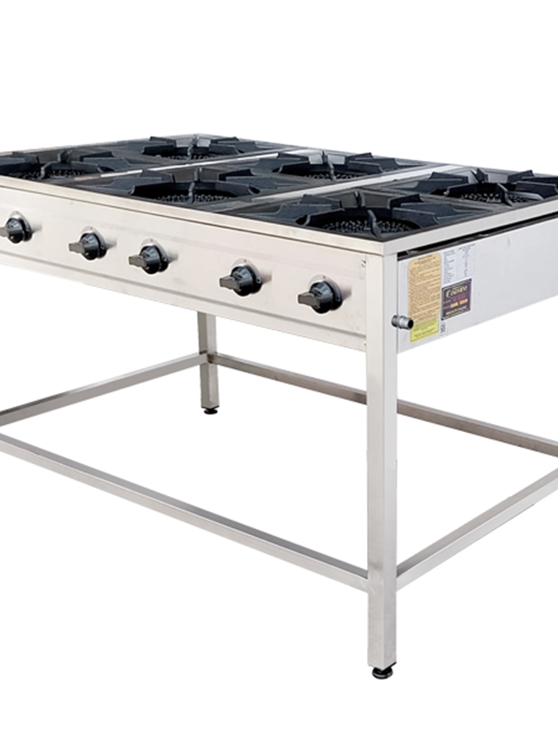 Anafe a Gas 6 Platos con Parrillas de Fierro Fundido 43×43 cm Cousiño 1