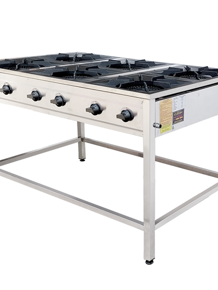 Anafe a Gas 6 Platos con Parrillas de Fierro Fundido 43×43 cm Cousiño 1