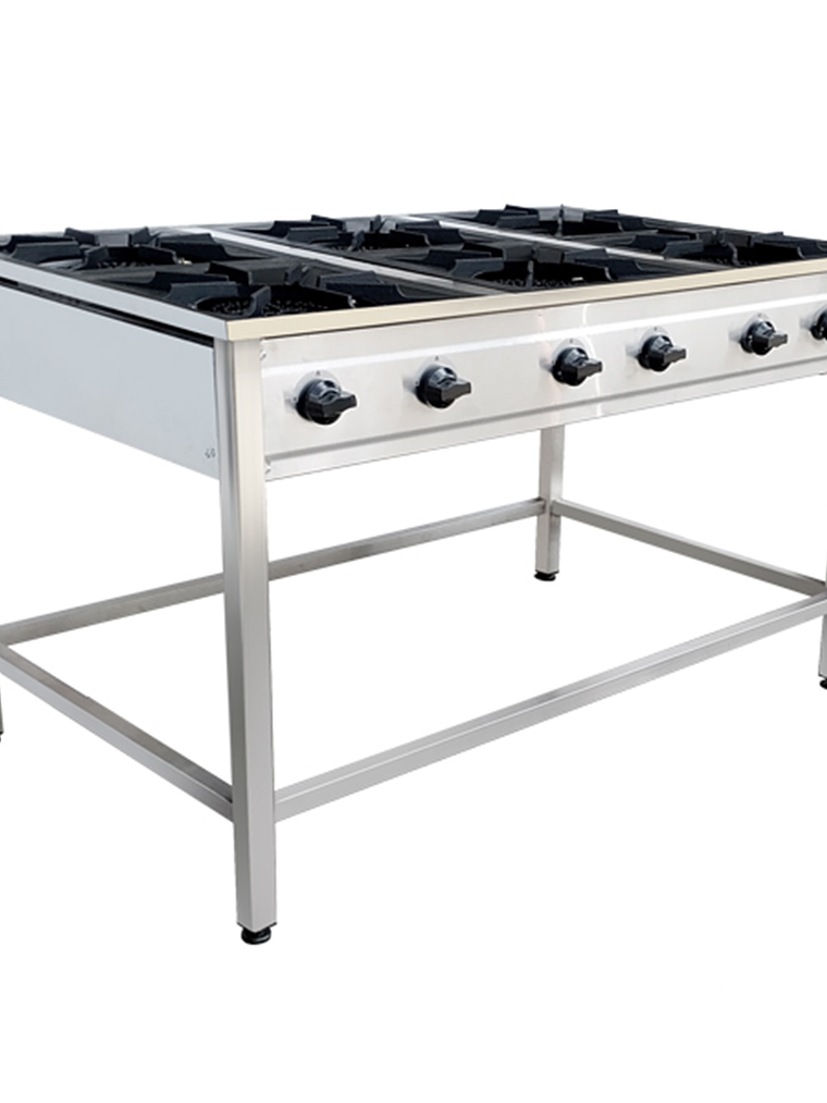 Anafe a Gas 6 Platos con Parrillas de Fierro Fundido 43×43 cm Cousiño 2