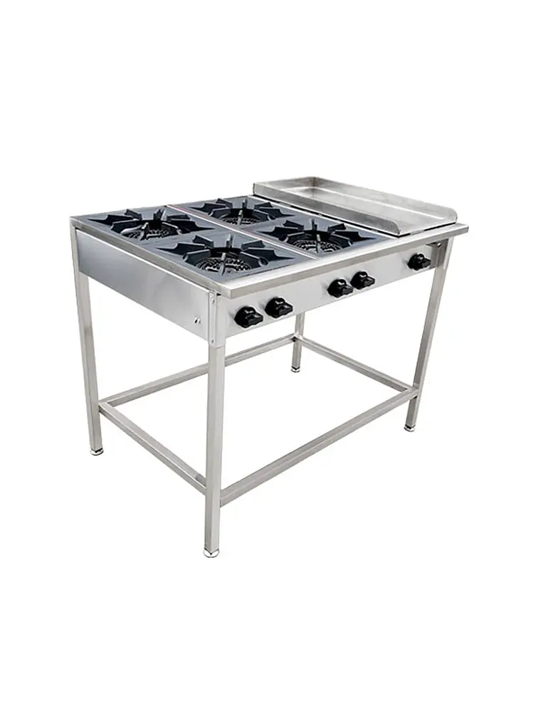 Anafe a Gas 4 Platos con Plancha Churrasquera Cousiño 2