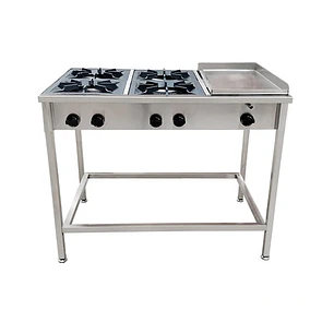 Anafe a Gas 4 Platos con Plancha Churrasquera Cousiño