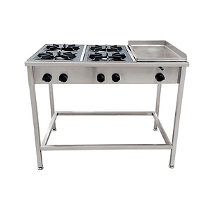 Anafe a Gas 4 Platos con Plancha Churrasquera Cousiño